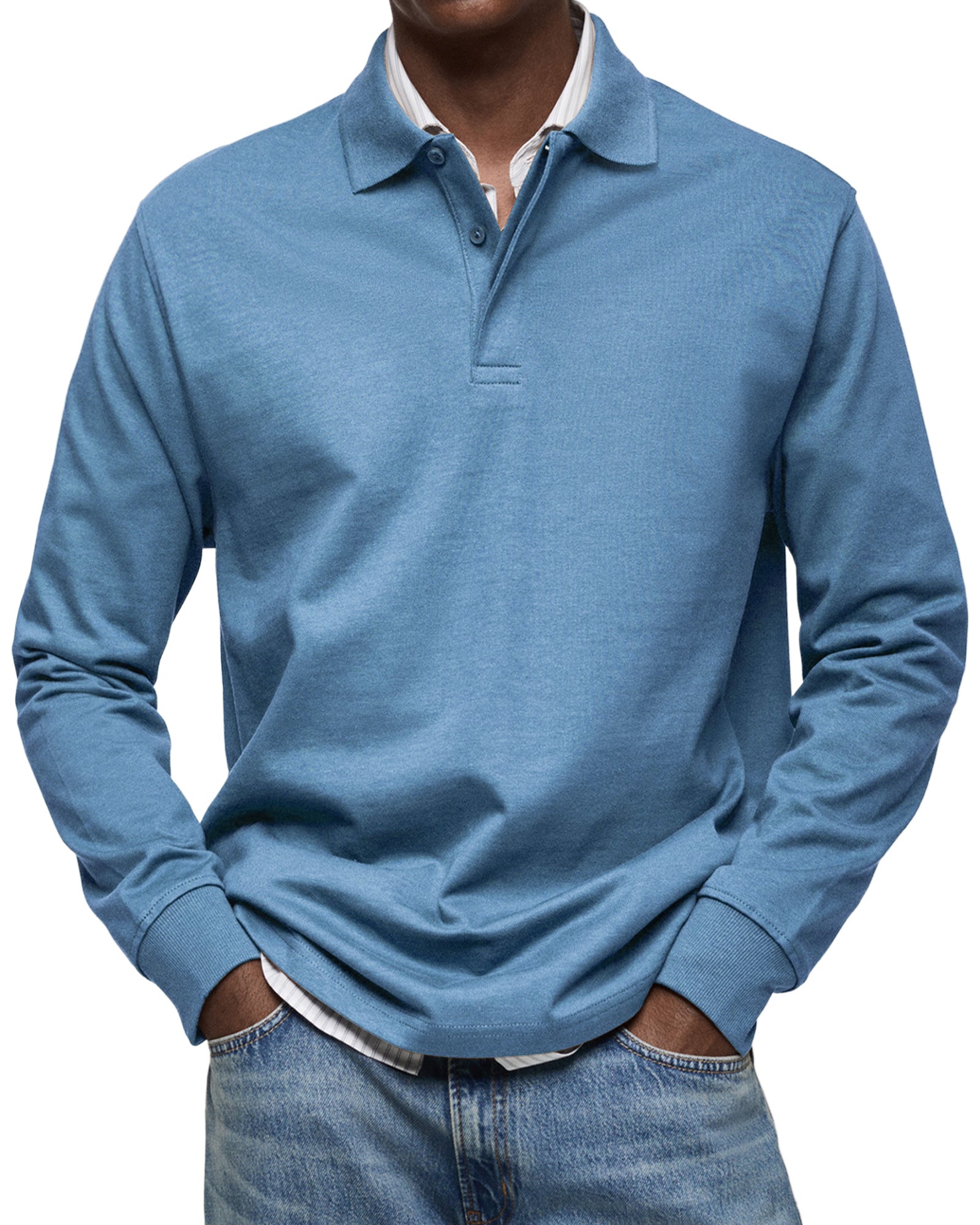 MEYER BASEL | LUXUS-POLOSHIRT MIT LANGEN ÄRMEL