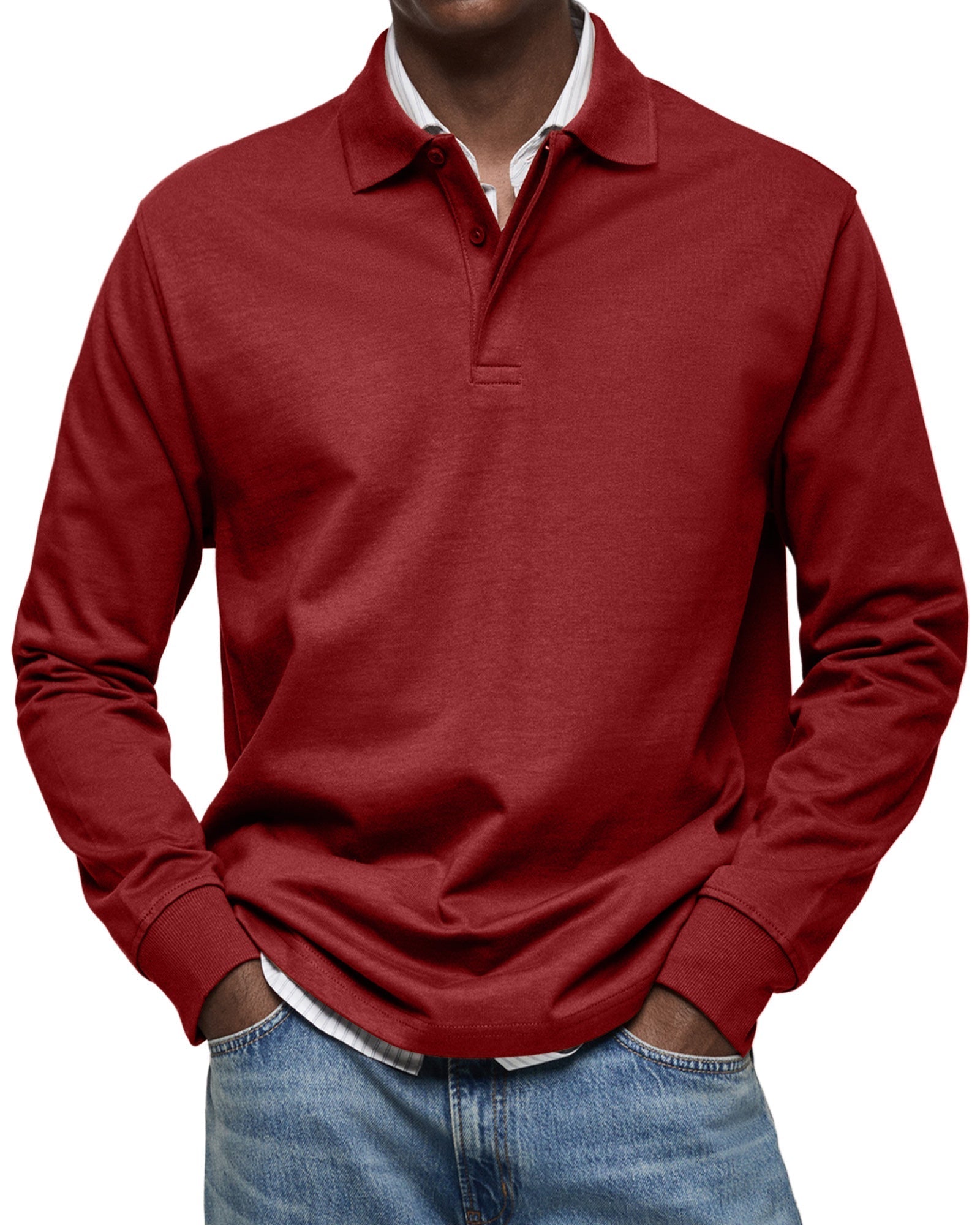 MEYER BASEL | LUXUS-POLOSHIRT MIT LANGEN ÄRMEL