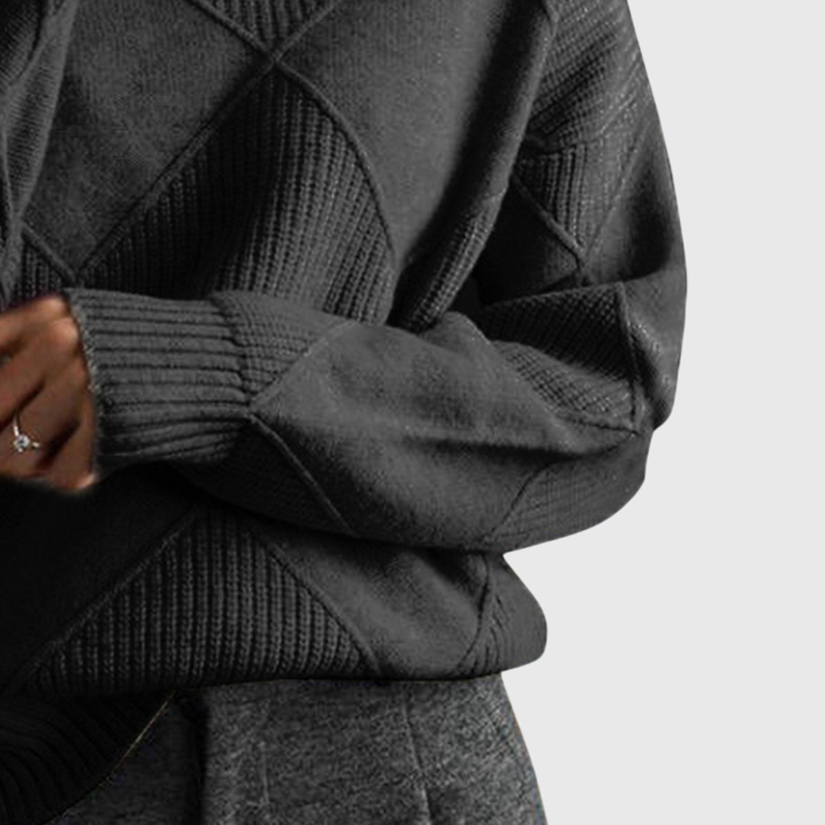 Angela - Moderner Geometrischer Rollkragenpullover