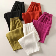 Amalia™ — Fließende Hose aus Baumwolle und Leinen