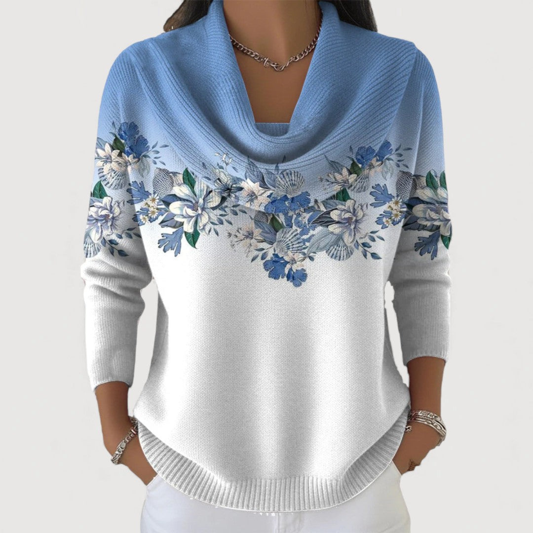 Maeve | Eleganter Blumenpullover mit Kragen