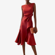 Eliana | Elegantes Midikleid mit asymmetrischem Schnitt
