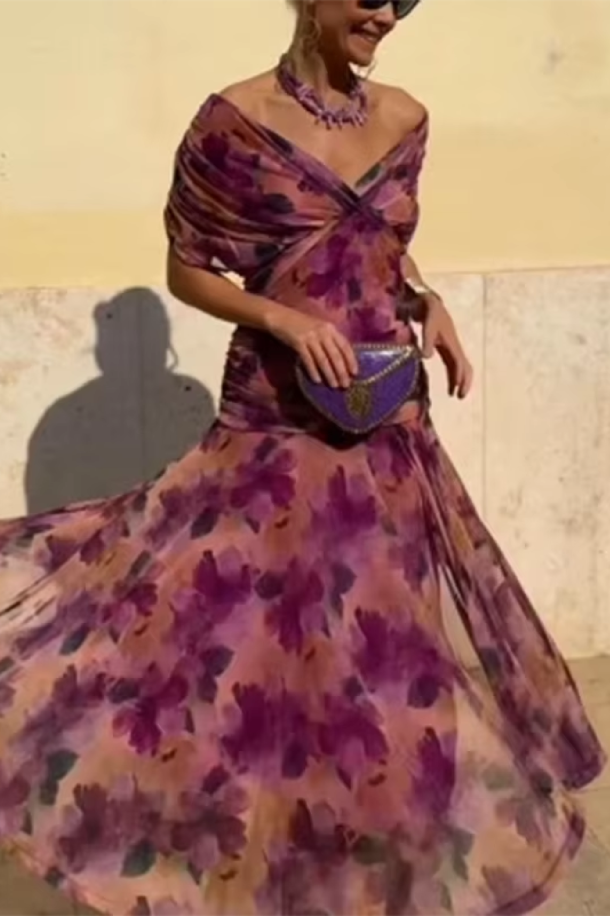Louise | Elegantes Maxikleid mit V-Ausschnitt