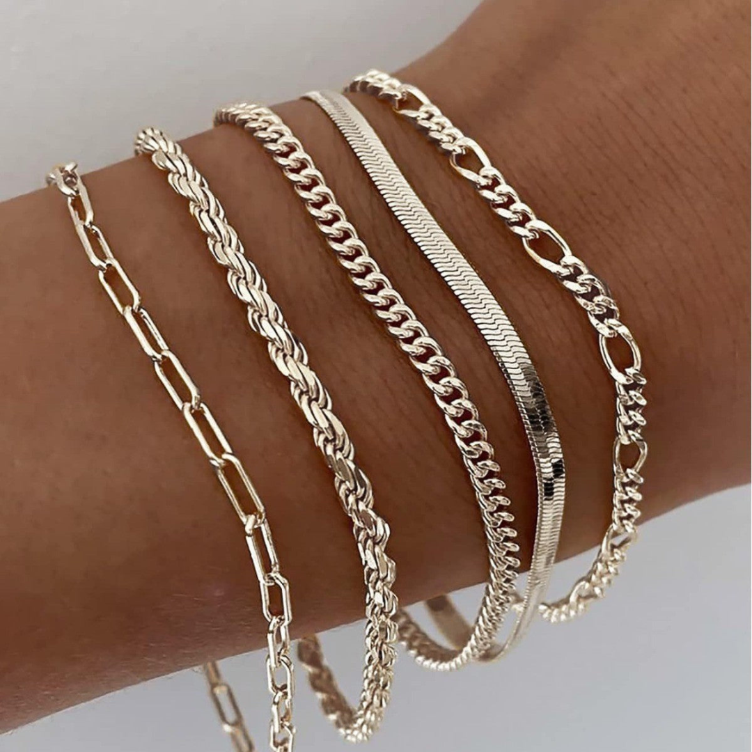 Ellen – Goldenes Armband-Set