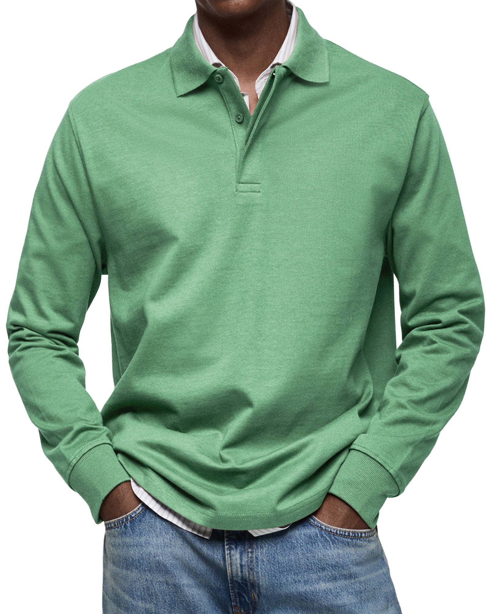 MEYER BASEL | LUXUS-POLOSHIRT MIT LANGEN ÄRMEL