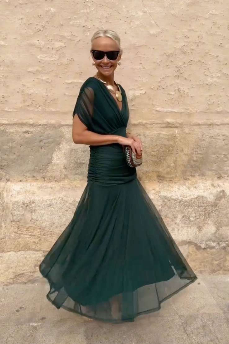 Louise | Elegantes Maxikleid mit V-Ausschnitt