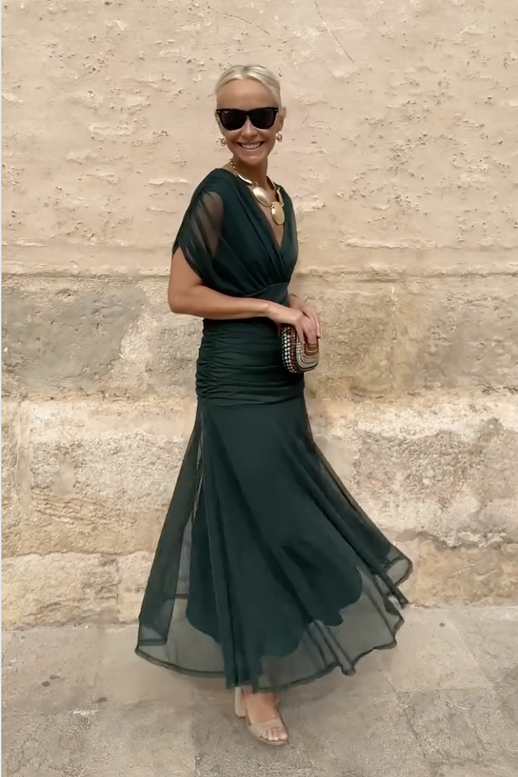 Louise | Elegantes Maxikleid mit V-Ausschnitt