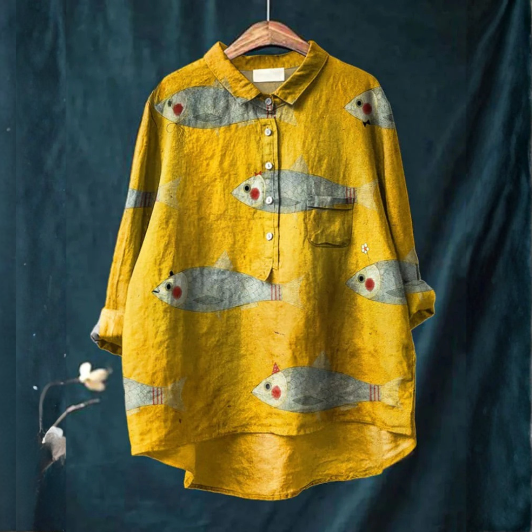 Marina | Verspielt Fische Druck Shirt