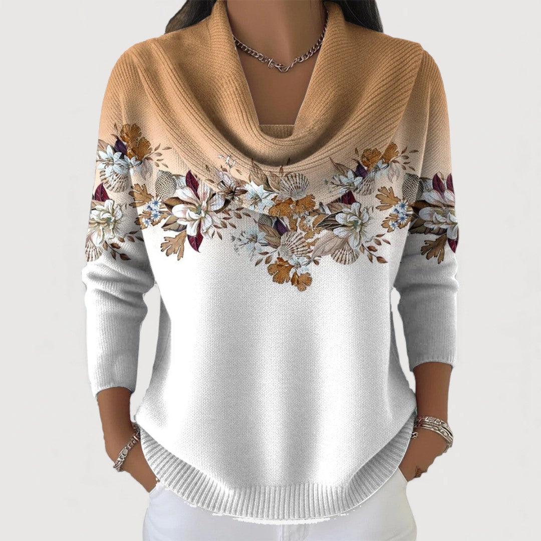Maeve | Eleganter Blumenpullover mit Kragen