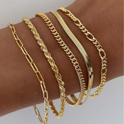 Ellen – Goldenes Armband-Set
