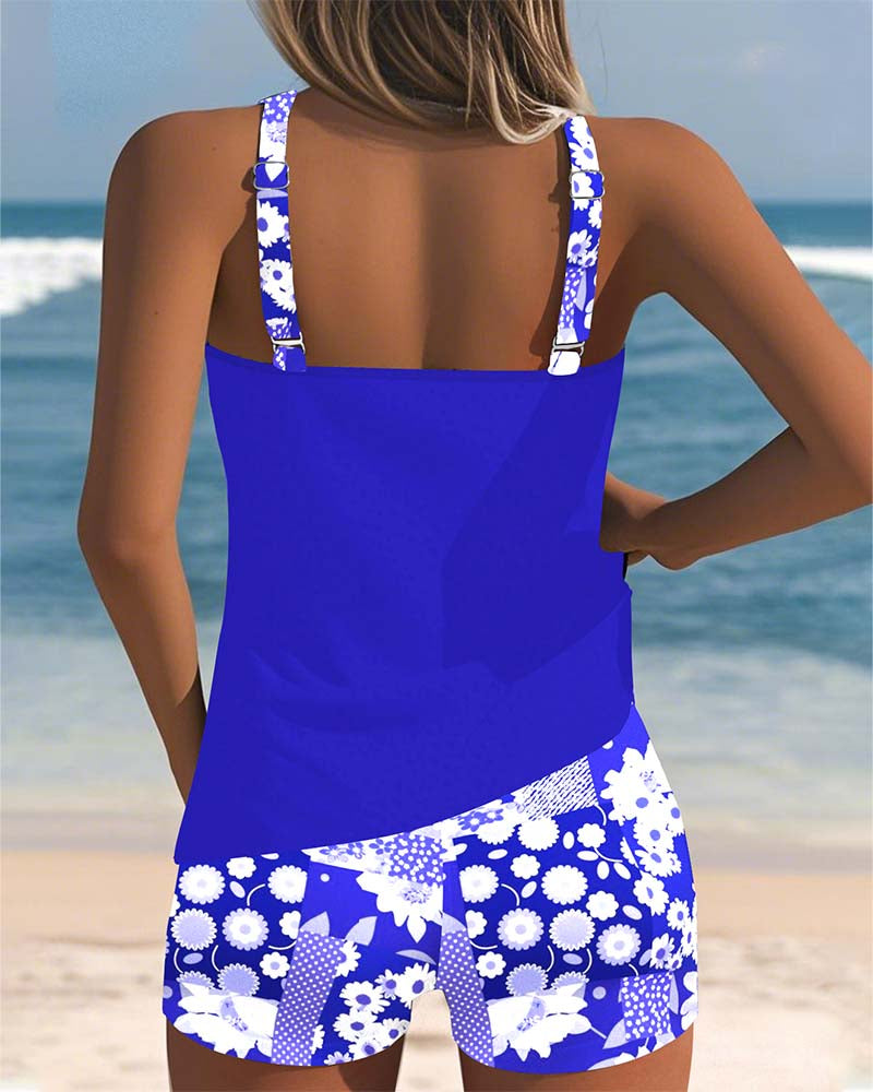 Maëlle | Sportlicher Tankini mit floralem Druck