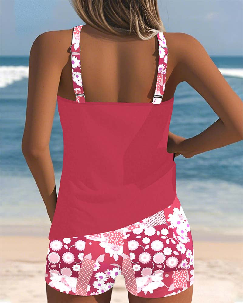Maëlle | Sportlicher Tankini mit floralem Druck