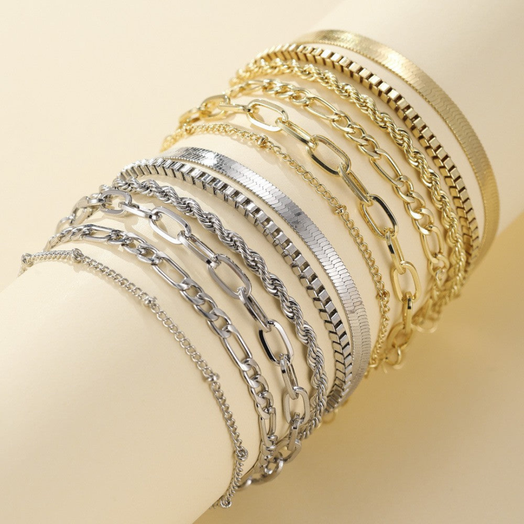 Ellen – Goldenes Armband-Set