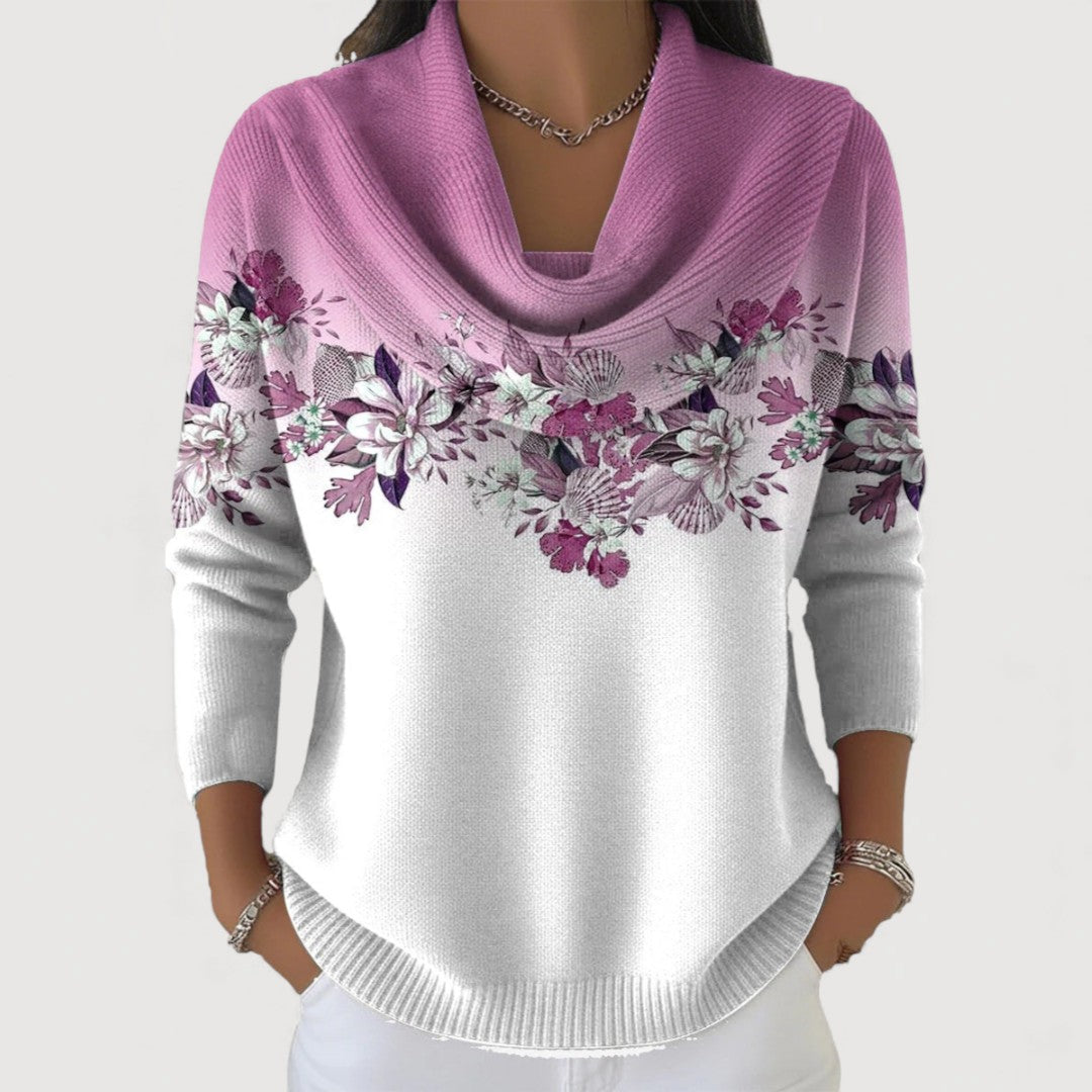 Maeve | Eleganter Blumenpullover mit Kragen