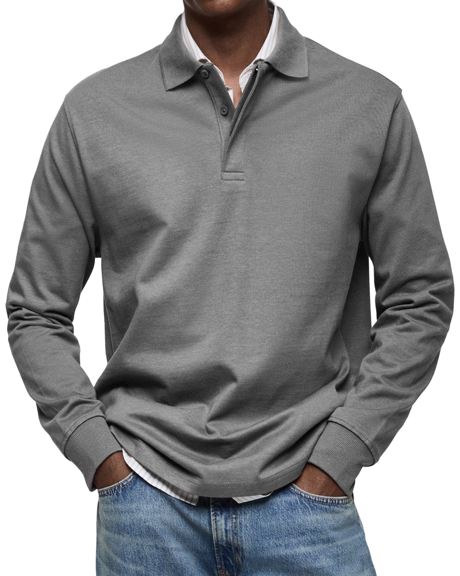 MEYER BASEL | LUXUS-POLOSHIRT MIT LANGEN ÄRMEL