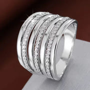 One – Minimalistischer Multi-Layer Damenring mit Funkelnden Zirkonia