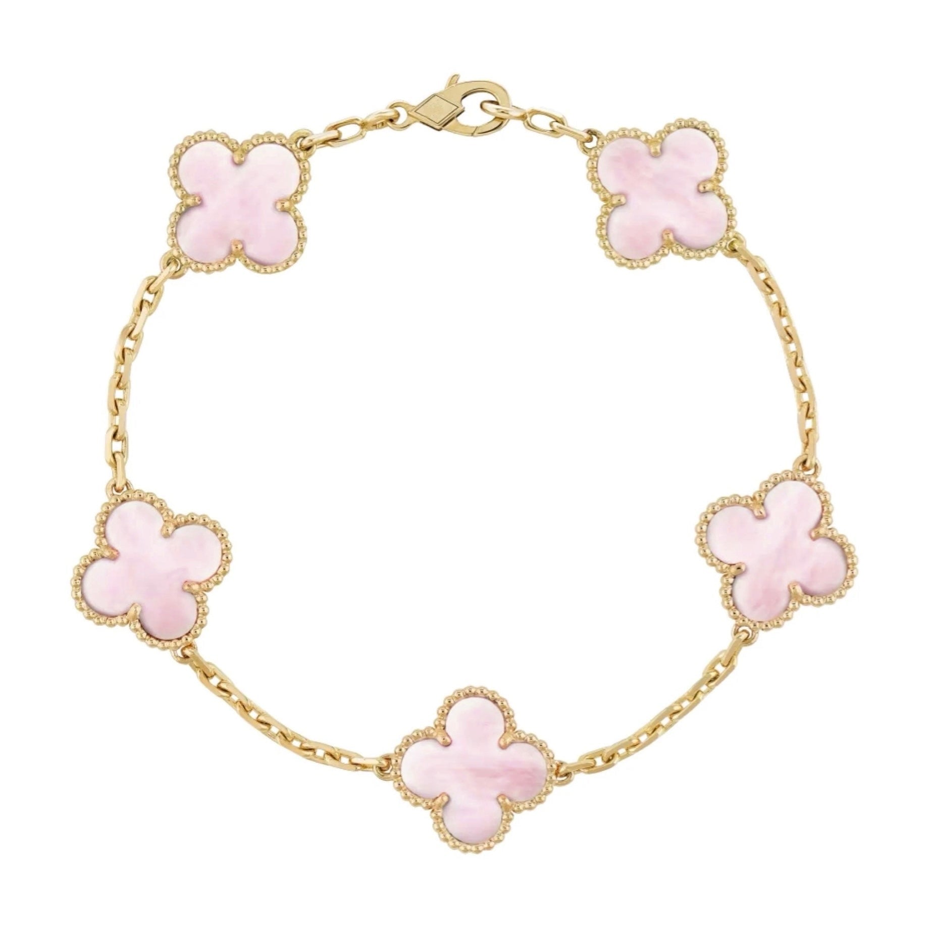KLEEBLATT ARMBAND | PINK GOLD