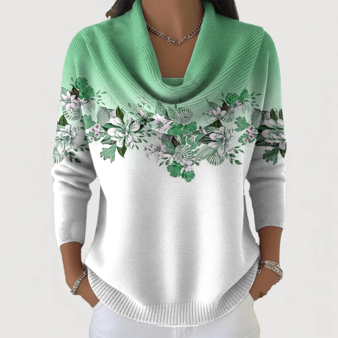 Maeve | Eleganter Blumenpullover mit Kragen
