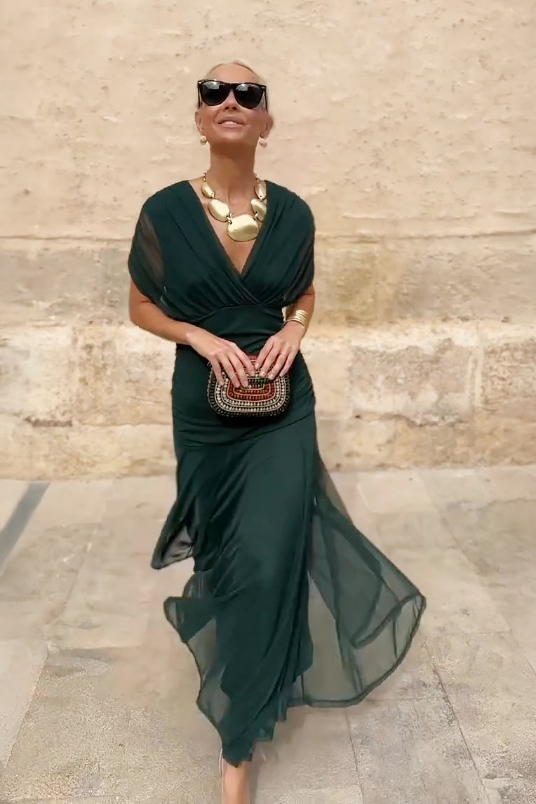 Louise | Elegantes Maxikleid mit V-Ausschnitt