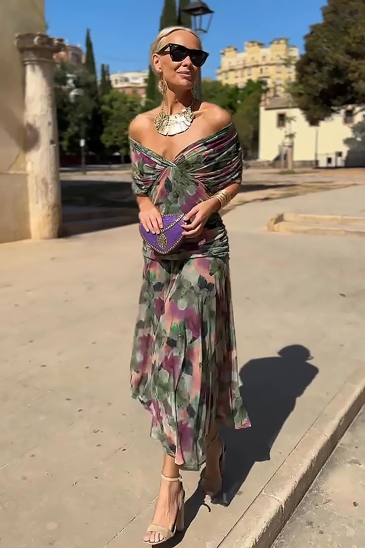 Louise | Elegantes Maxikleid mit V-Ausschnitt