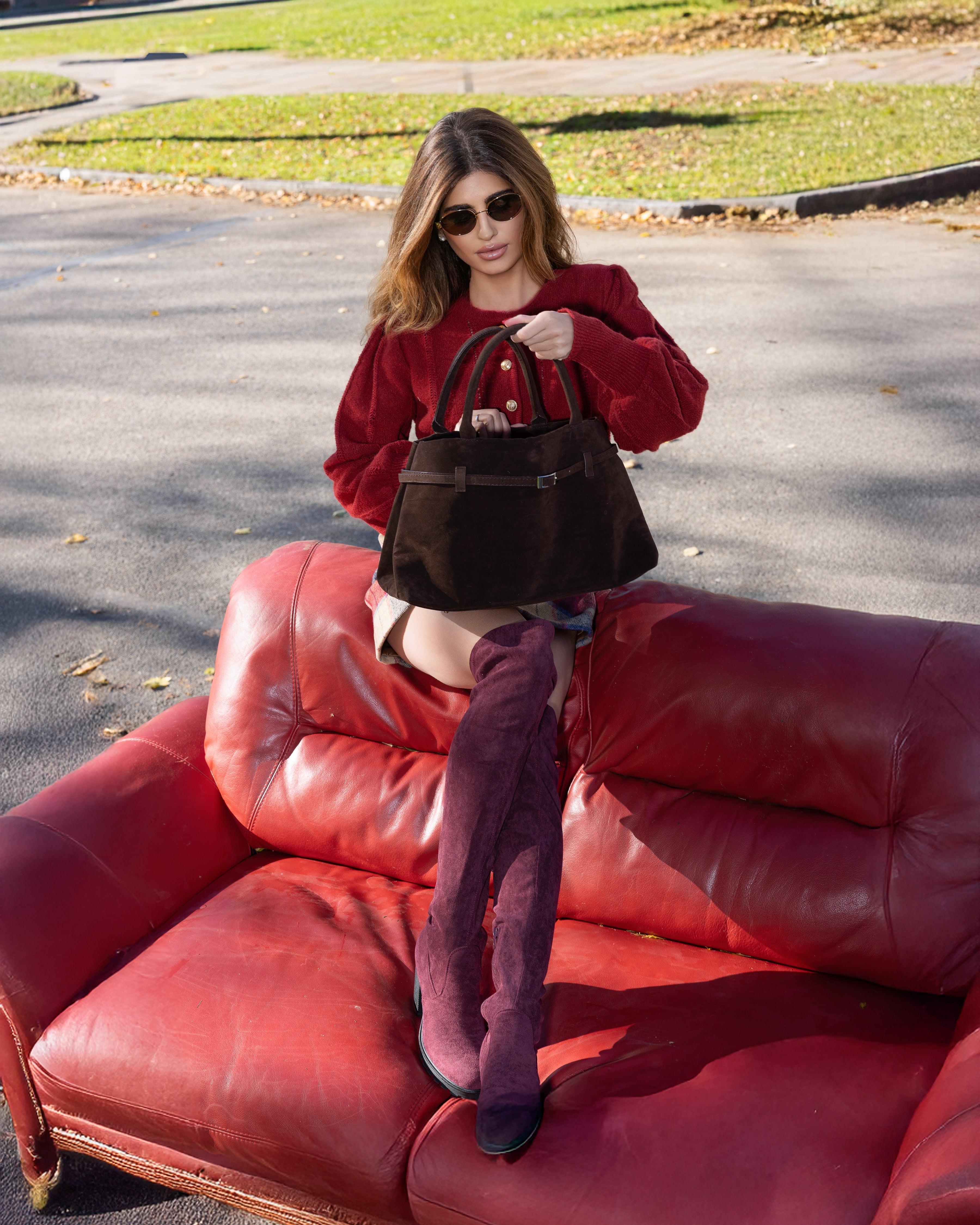 Amalia | Tasche aus Veloursleder