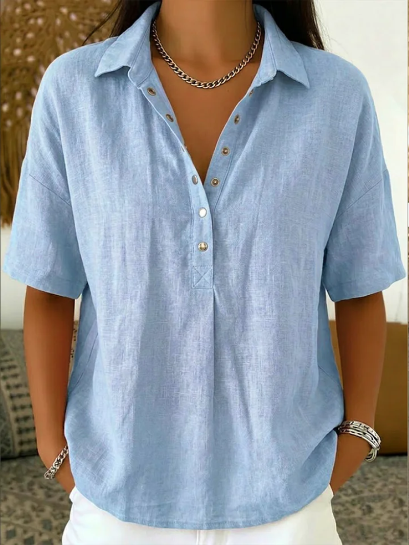 TESSA BLUSE MIT ZEITLOSEM KRAGEN UND FEINEN KNÖPFEN