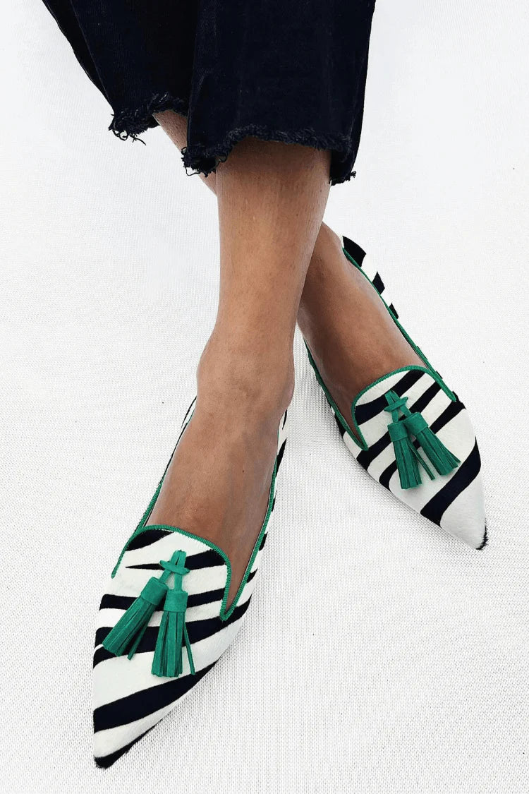 Riane™ | Zebra Grün Mokassins
