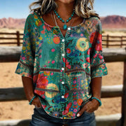 Vintage Bluse mit Blumenmuster