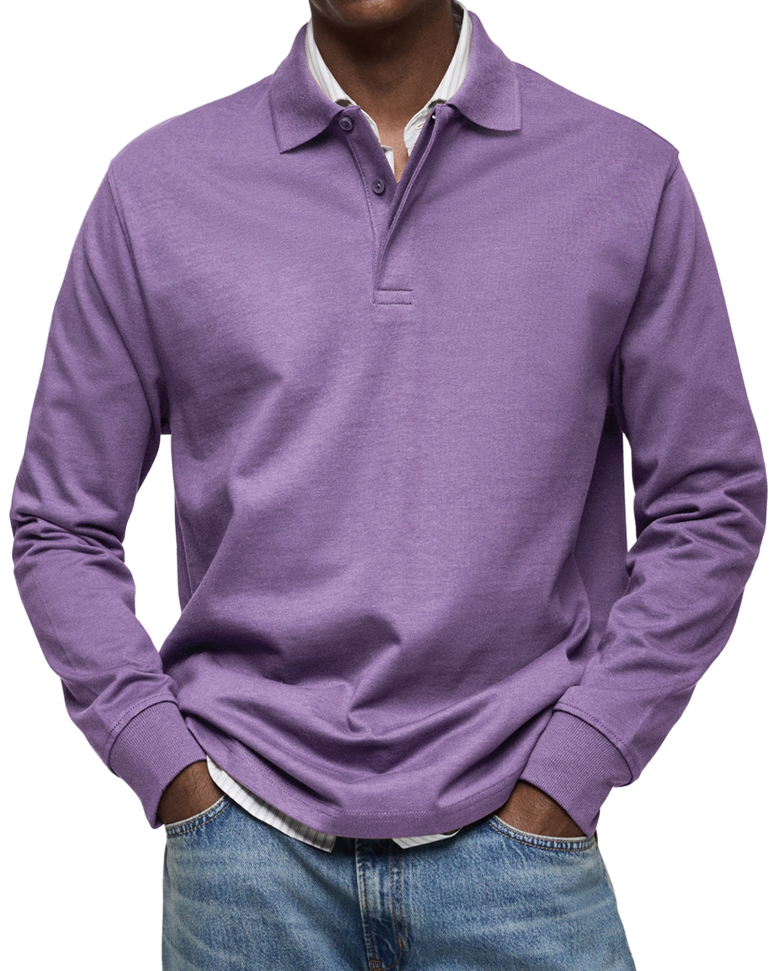 MEYER BASEL | LUXUS-POLOSHIRT MIT LANGEN ÄRMEL