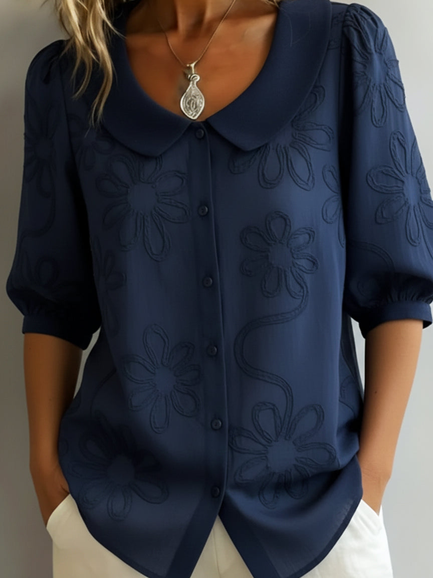Aurélie™ — Leichte Bluse mit floralem, natürlichem Eleganz