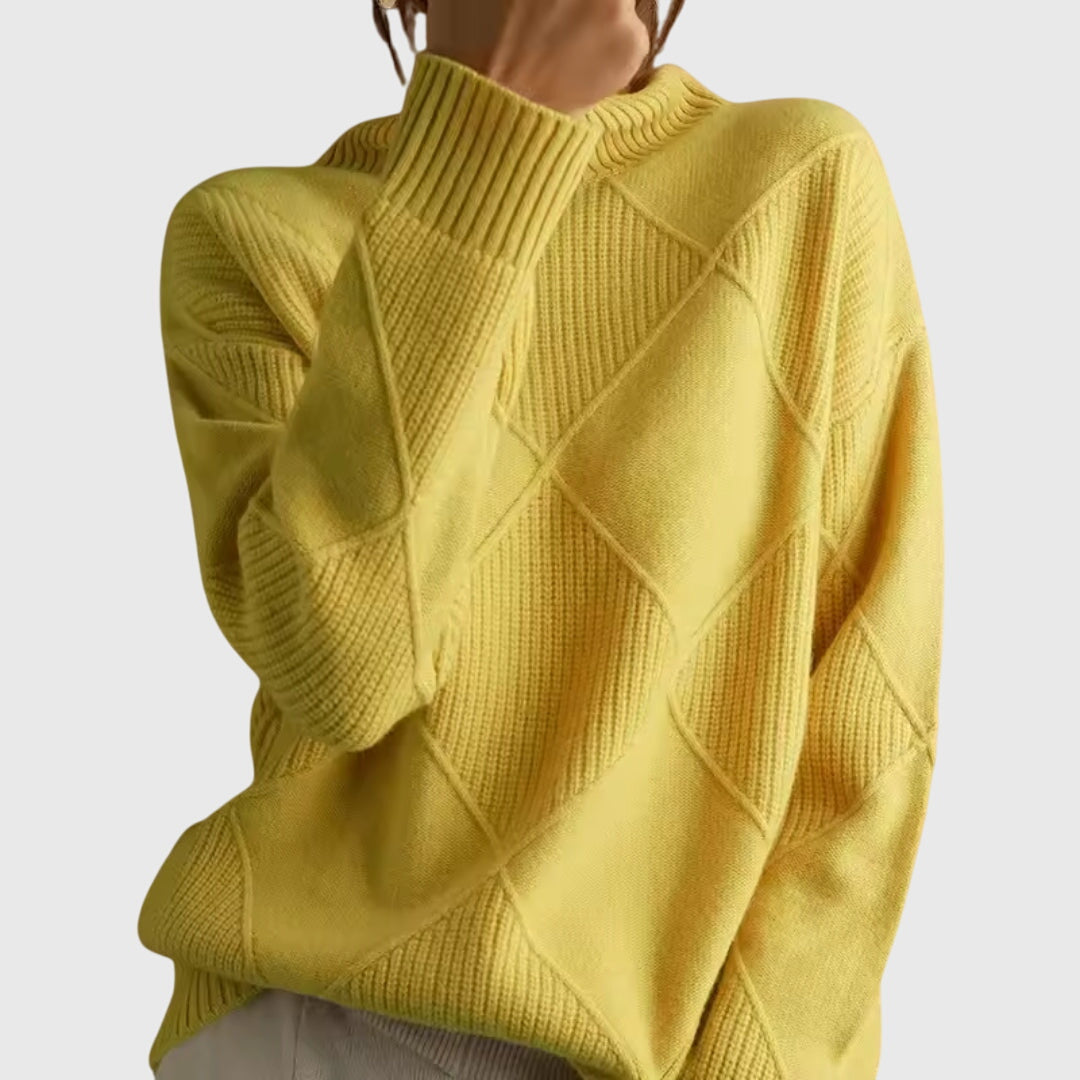 Angela - Moderner Geometrischer Rollkragenpullover