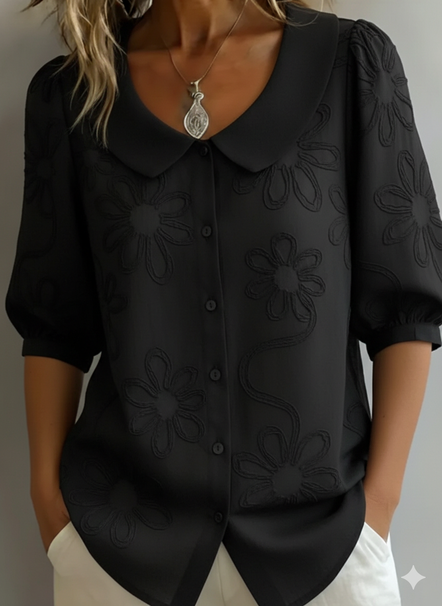 Aurélie™ — Leichte Bluse mit floralem, natürlichem Eleganz