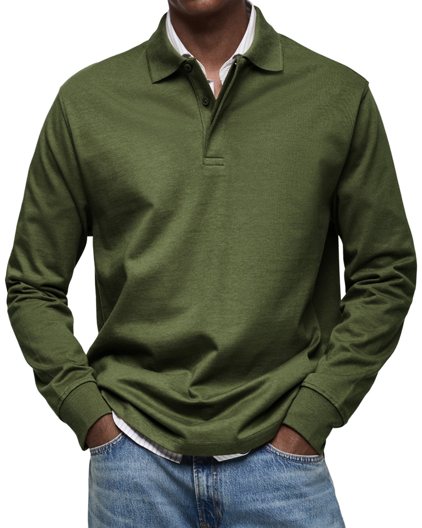MEYER BASEL | LUXUS-POLOSHIRT MIT LANGEN ÄRMEL