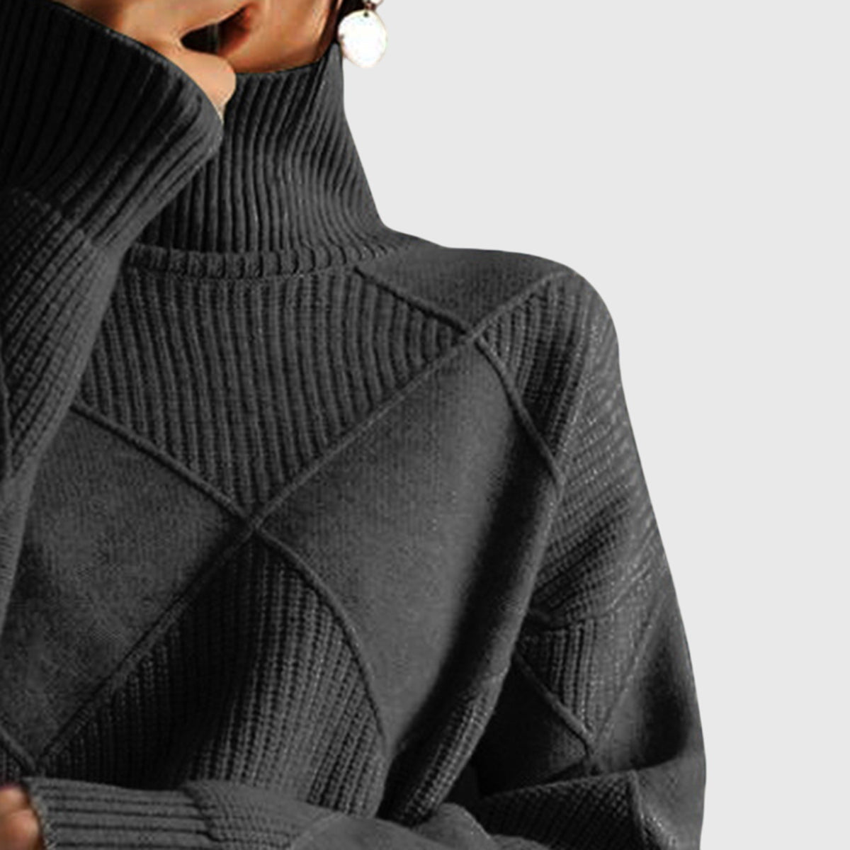 Angela - Moderner Geometrischer Rollkragenpullover