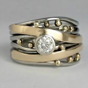 Vintage Goldfarbener Ring mit Zirkonia