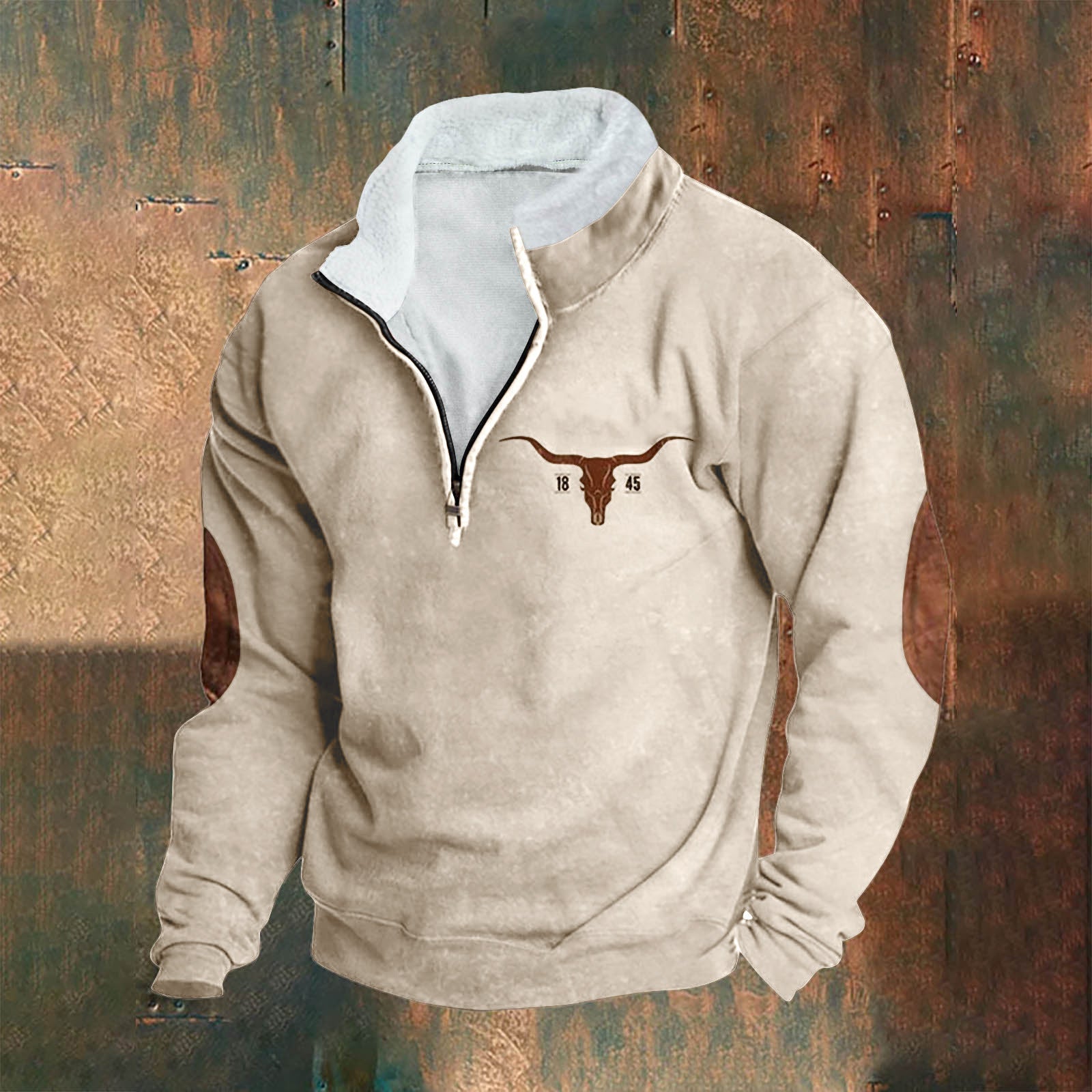 Vintage Pullover mit Reißverschluss