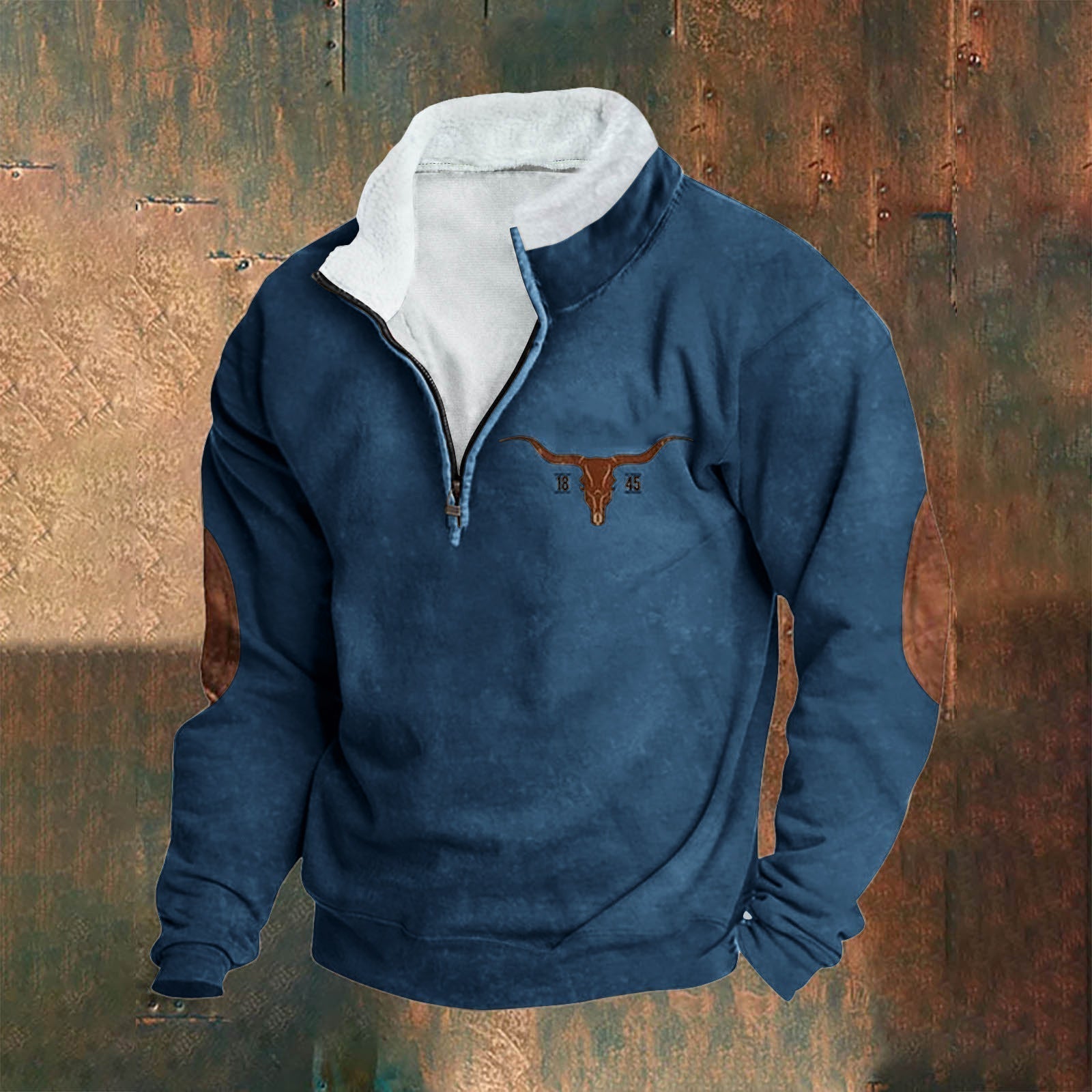 Vintage Pullover mit Reißverschluss