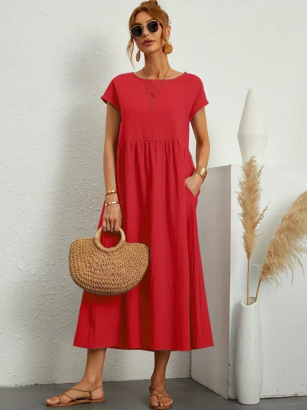 Gabrielle™ — Midi Kleid fließende Eleganz zeitlos