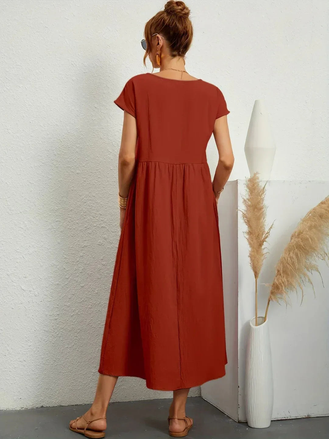 Gabrielle™ — Midi Kleid fließende Eleganz zeitlos