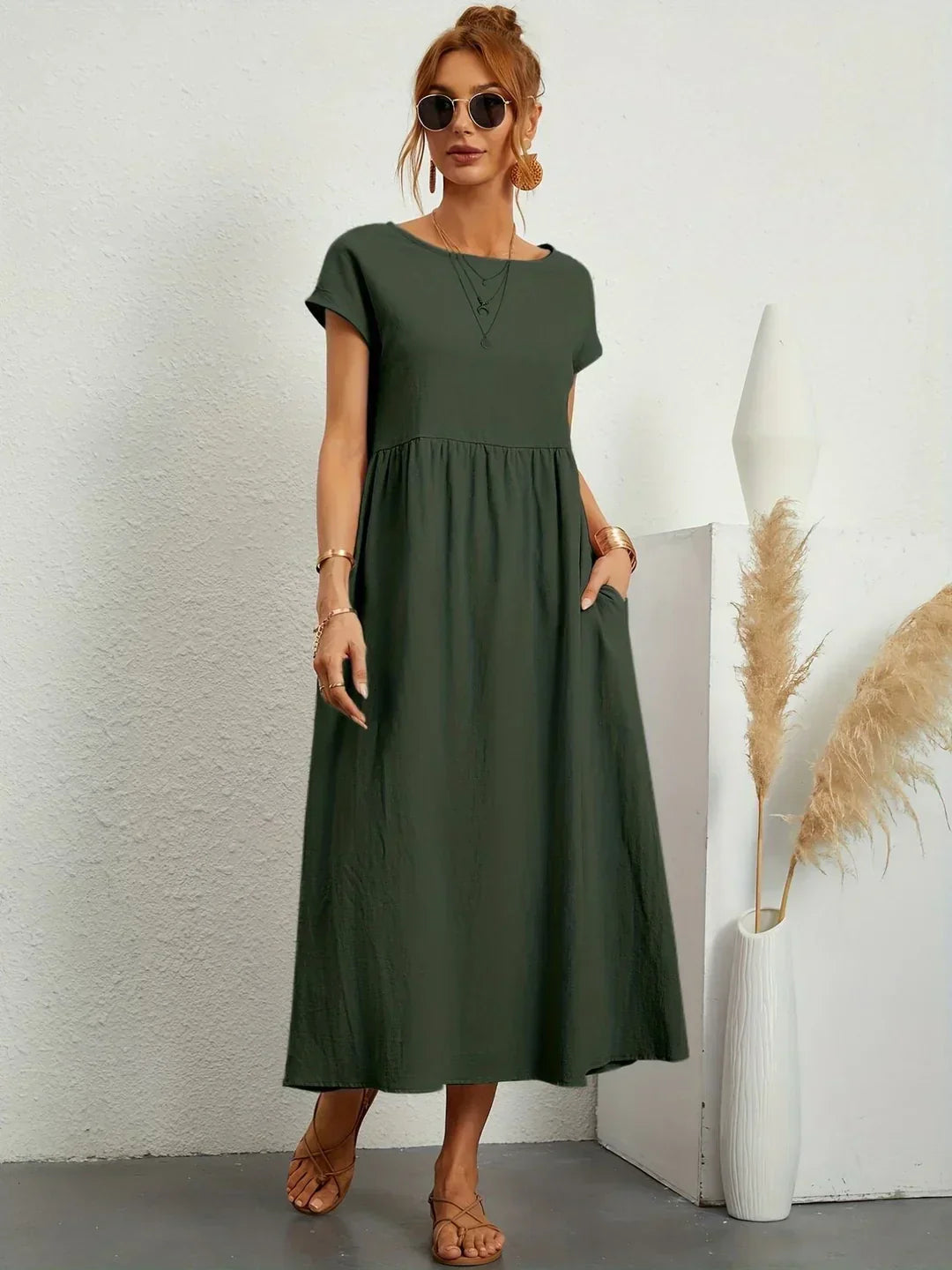 Gabrielle™ — Midi Kleid fließende Eleganz zeitlos