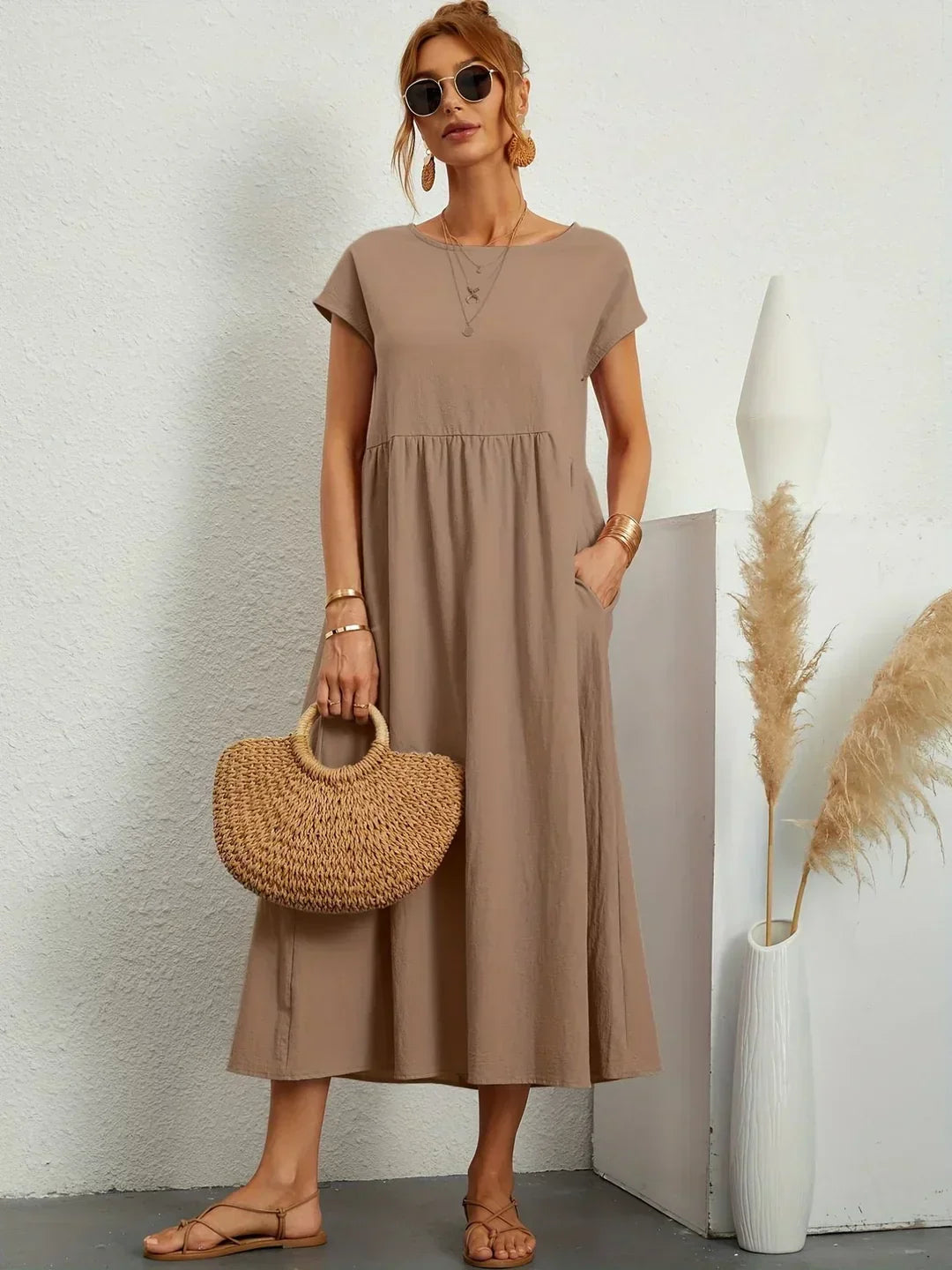 Gabrielle™ — Midi Kleid fließende Eleganz zeitlos