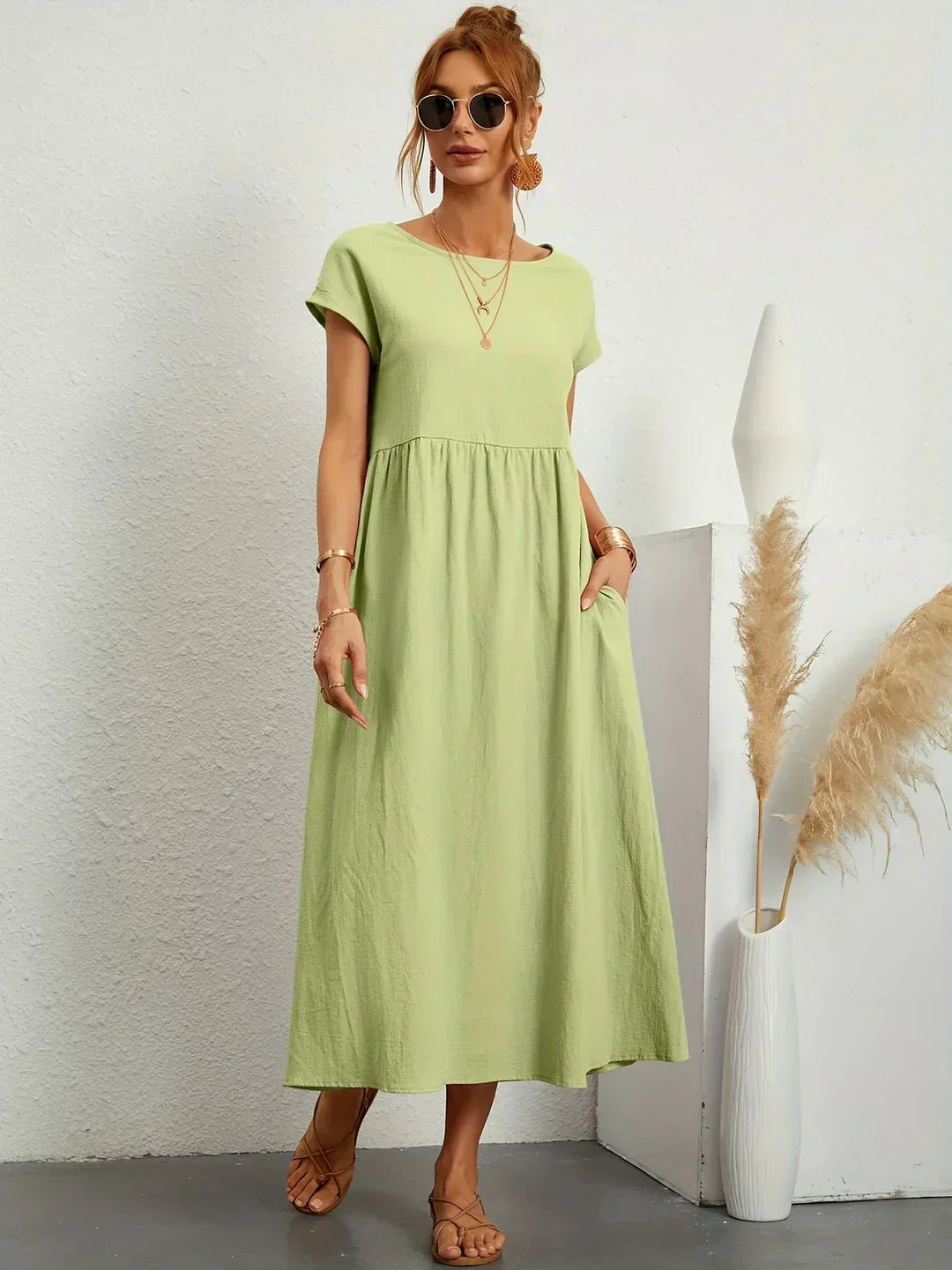 Gabrielle™ — Midi Kleid fließende Eleganz zeitlos