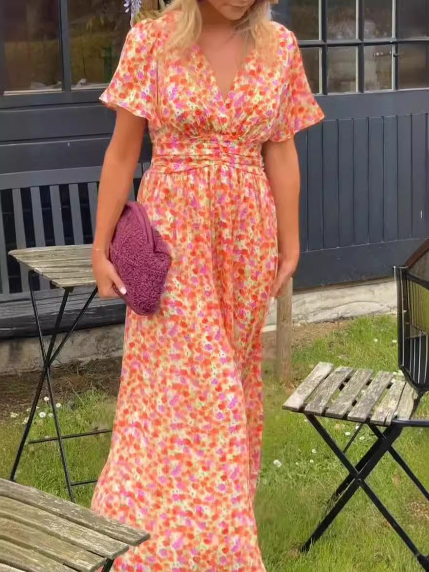 Élina – Lange fließende Blumenkleid