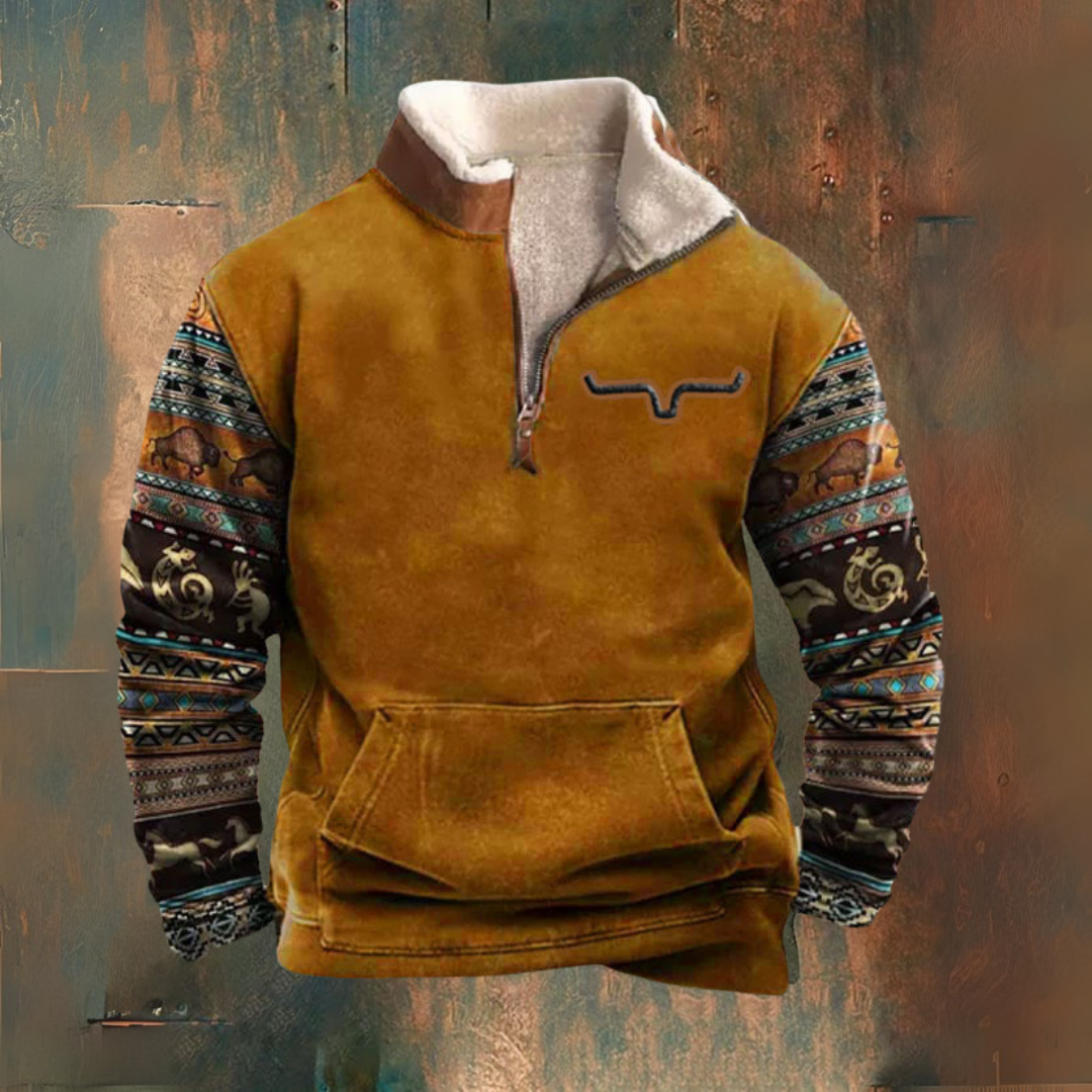 Vintage Pullover mit Reißverschluss