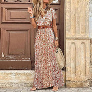 Justine™ – Langes, fließendes Boho-Kleid mit Gürtel