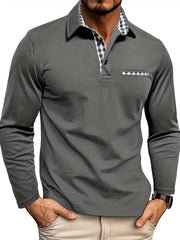 Charles | Herren-Polo mit langen Ärmeln Premium - Weicher Komfort, Moderne Eleganz, Flatternde Passform