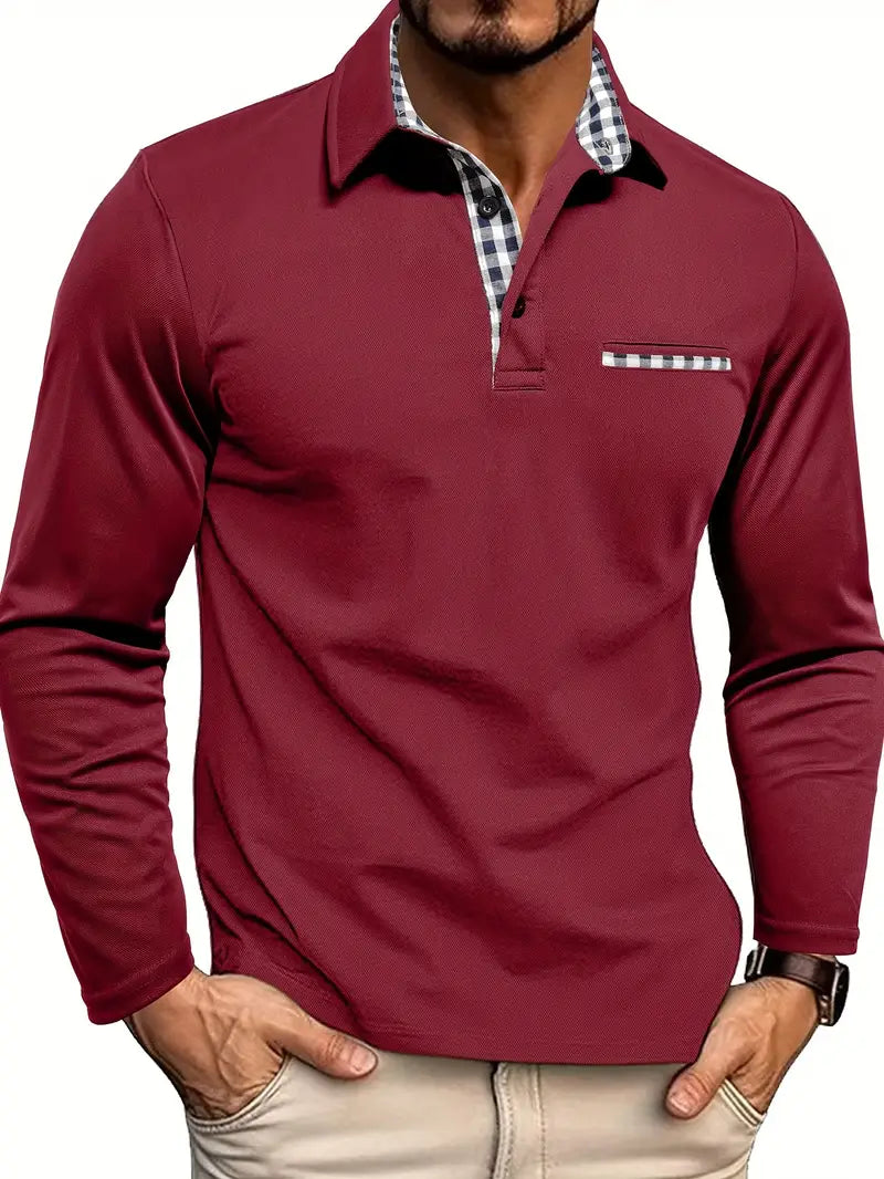 Charles | Herren-Polo mit langen Ärmeln Premium - Weicher Komfort, Moderne Eleganz, Flatternde Passform