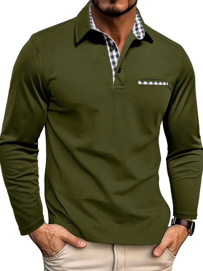 Charles | Herren-Polo mit langen Ärmeln Premium - Weicher Komfort, Moderne Eleganz, Flatternde Passform