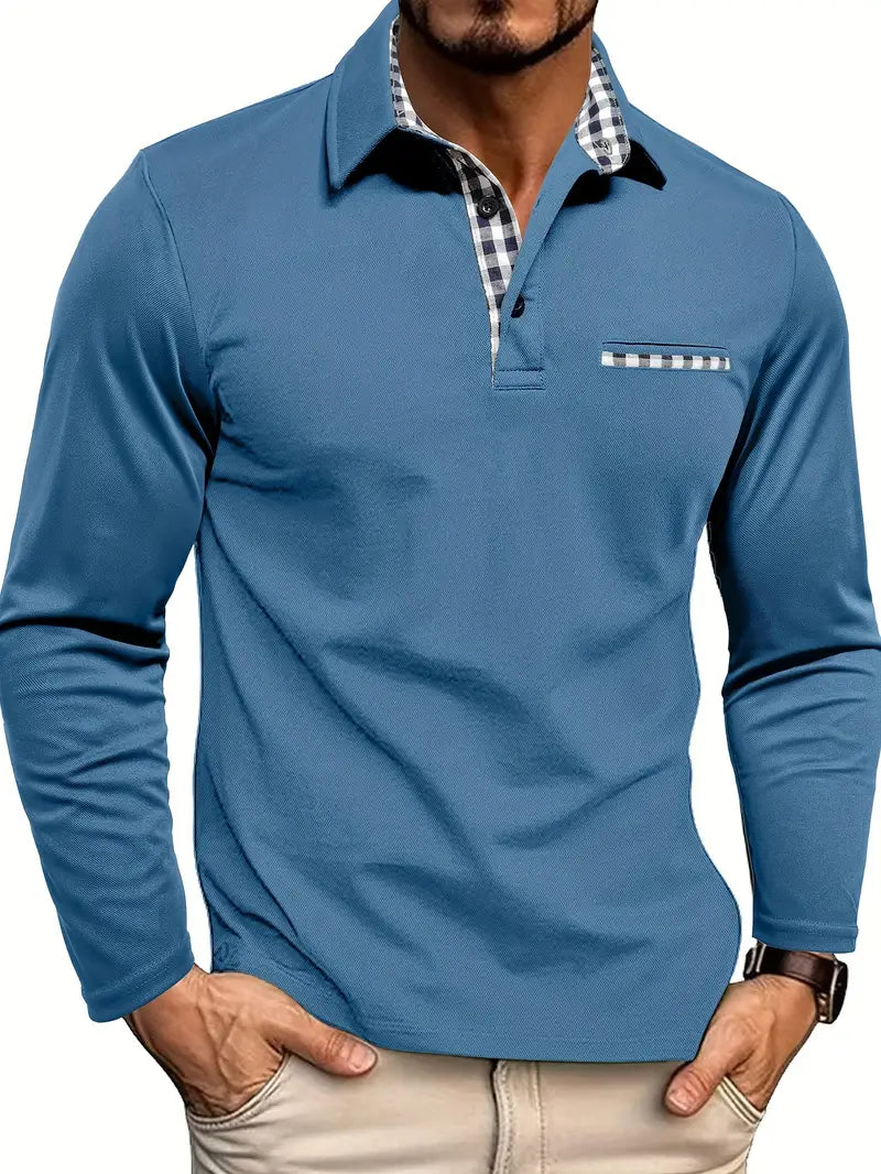 Charles | Herren-Polo mit langen Ärmeln Premium - Weicher Komfort, Moderne Eleganz, Flatternde Passform