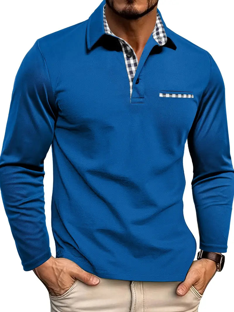 Charles | Herren-Polo mit langen Ärmeln Premium - Weicher Komfort, Moderne Eleganz, Flatternde Passform